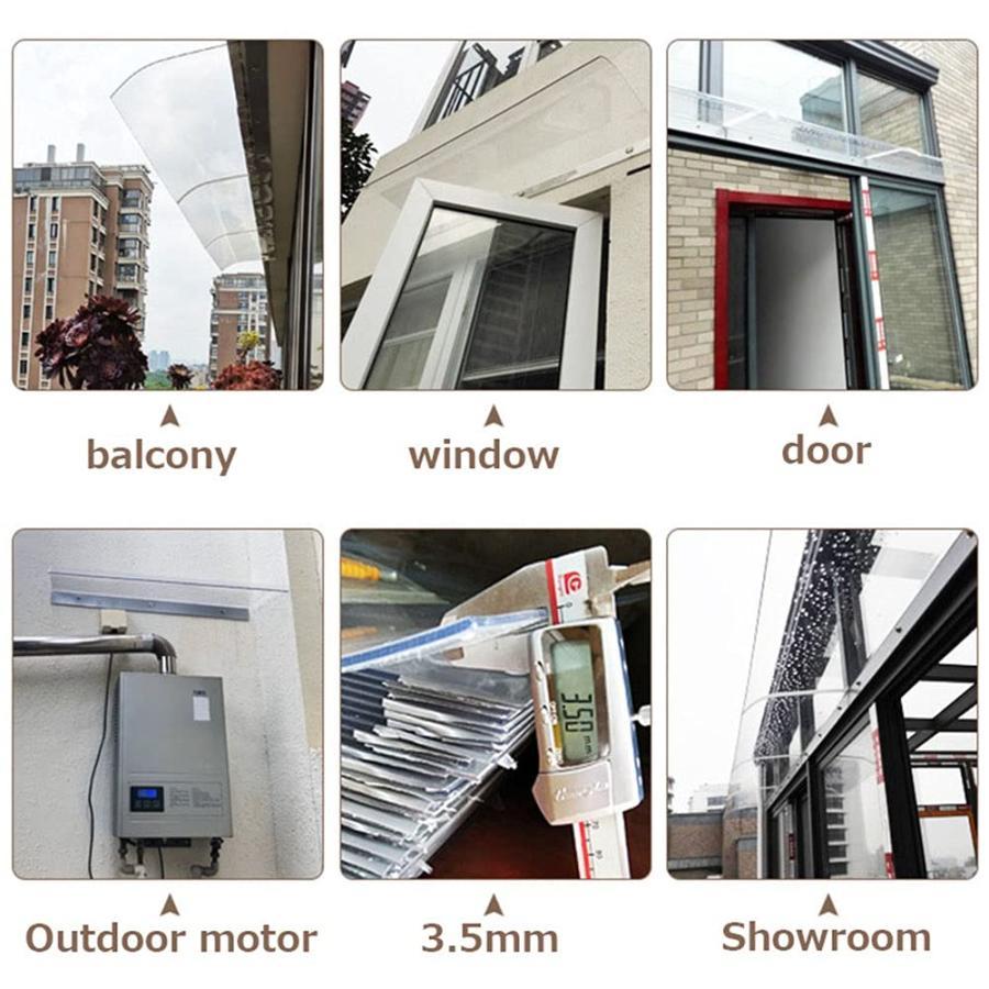雨除けひさしテラス 屋根 軒 ひさし DIY 雨よけ 透明な 日よけ庇 ポリ 