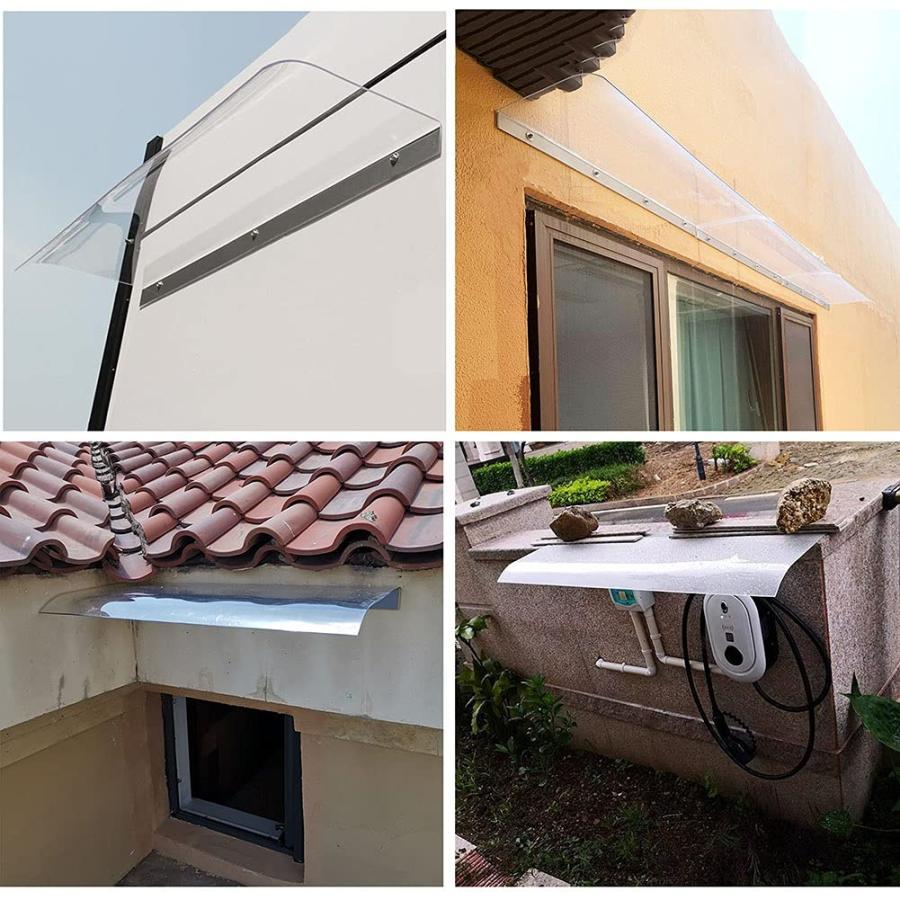 雨除けひさしテラス 屋根 軒 ひさし DIY 雨よけ 透明な 日よけ庇 ポリ 