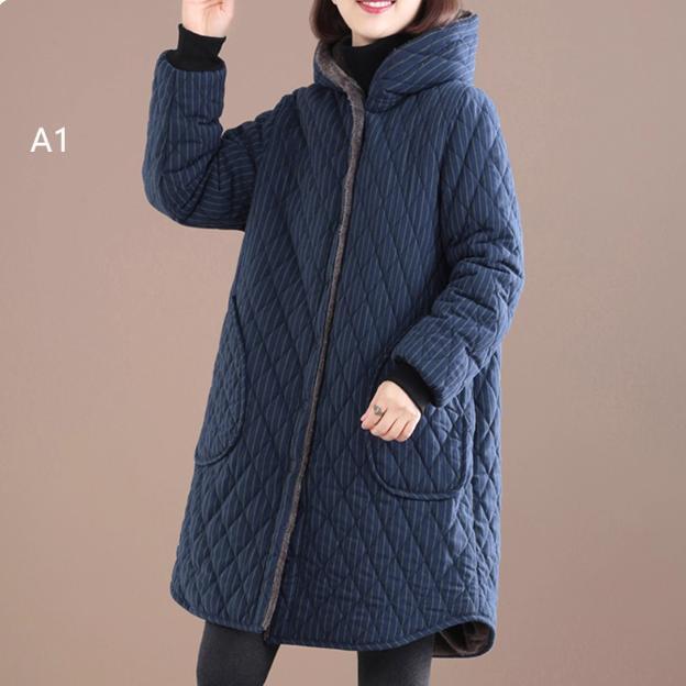 値下げ】キルティングコート レディース ロング丈 中綿 フード付き 