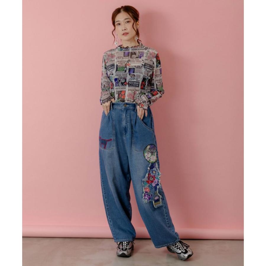 ScoLar（スカラー） 【SALE セール 20%OFF】 刺繍 デニム アップリケ