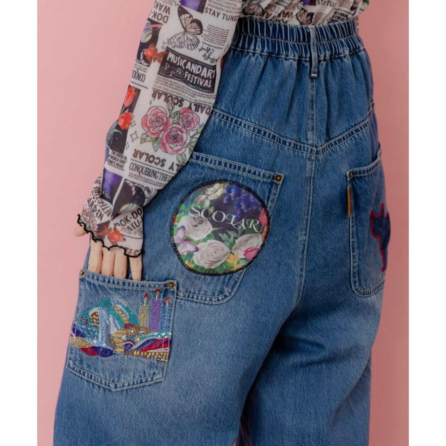 ScoLar（スカラー） 【SALE セール 20%OFF】 刺繍 デニム アップリケ
