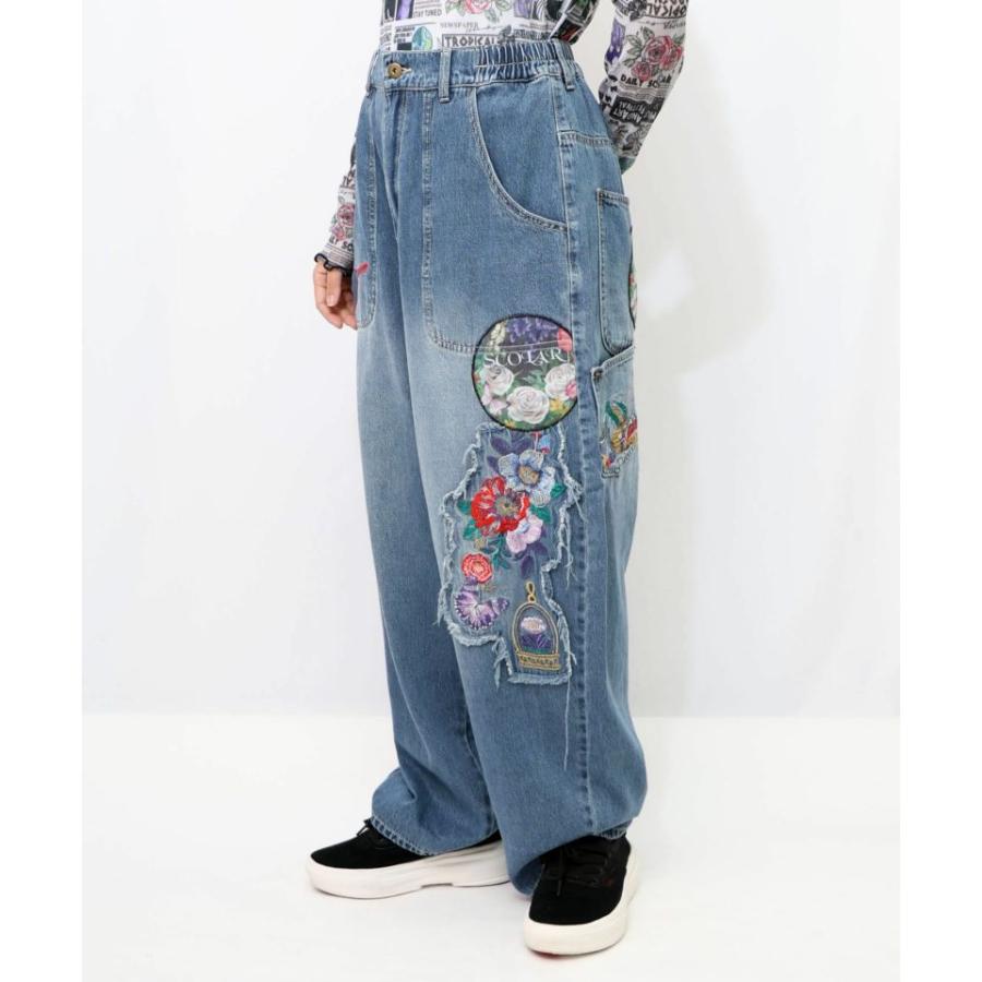 ScoLar（スカラー） 【SALE セール 20%OFF】 刺繍 デニム アップリケ