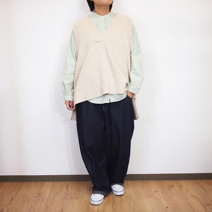 SUNVALLEY/サンバレー オックス 日本製品染め スタンドカラー シャツ 長袖 定番 秋 ブラウス 羽織り レディース ナチュラル服 30代 40代 正規通販】SUN VALLEY/サンバレー 日本製品染め長袖オックススタンドカラーシャツ | Vanillaオンラインストア ナチュラルファッション セレクトショップ