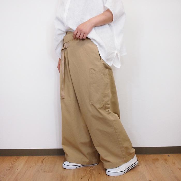 tumugu ツムグ コットン リネン ライト チノ ベルト付き パンツ