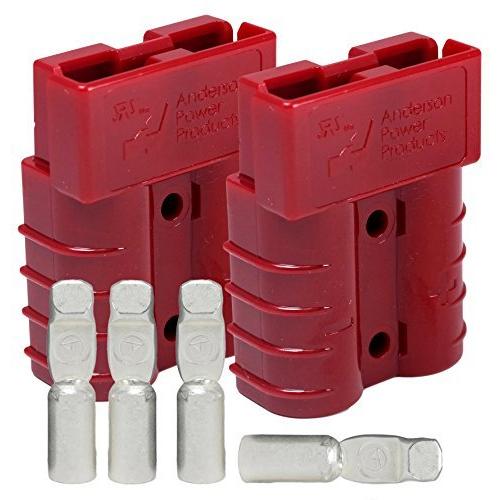 アンダーソンパワープロダクツSB50コネクタキット50アンペアレッドハウジング 8 AWGコンタクト6331G1（1ペア