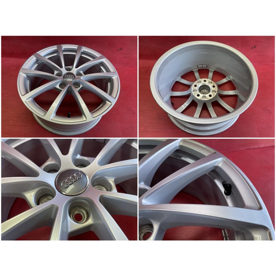 ■アウディ A6 純正■18インチ中古アルミホイール　4本 AUDI (アウディ) A6 純正 18×8J(+39)112-5H 新車外し シルバー
