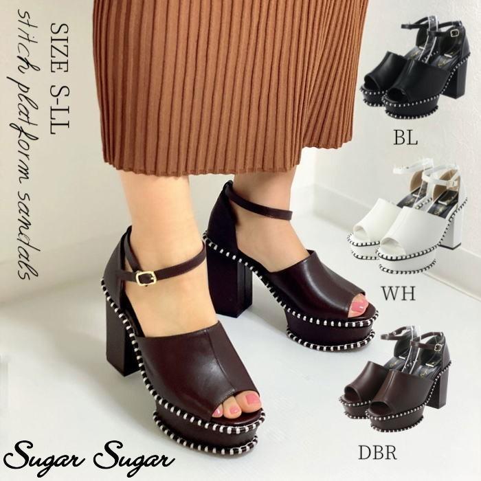 Sugarsugar シュガーシュガー ヒール10cm サンダル ステッチ厚底サンダル 72 2906 72 2906 Sugar Sugar 通販 Yahoo ショッピング