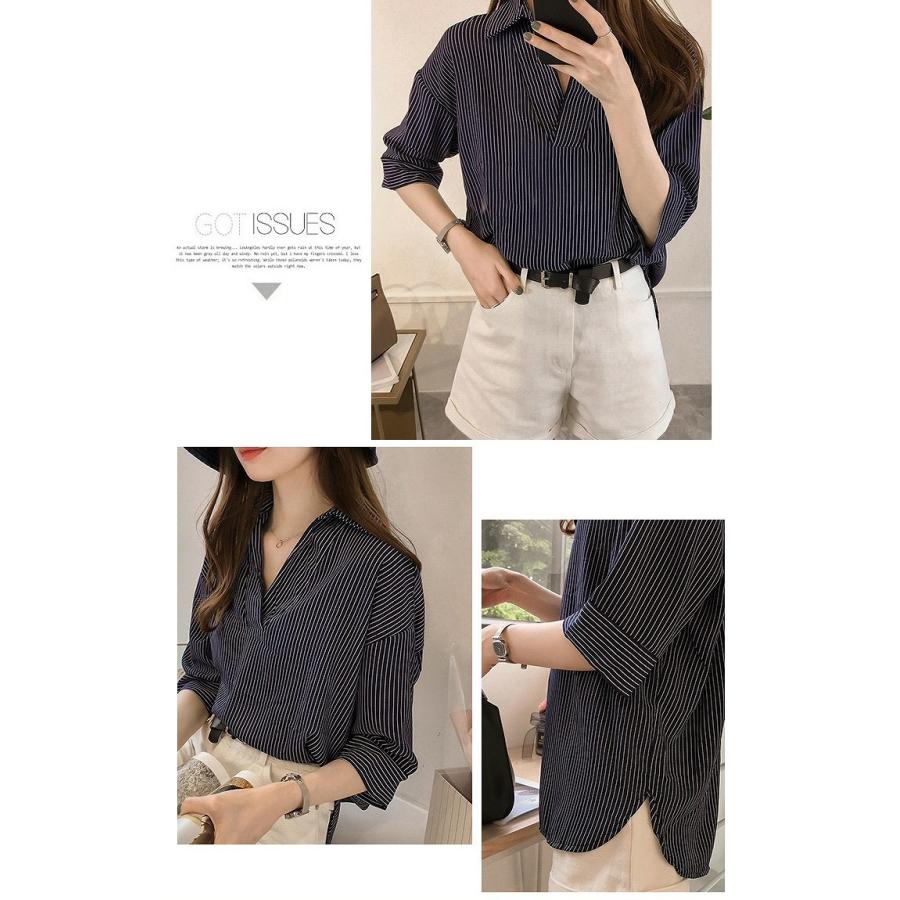 シャツ ブラウス ストライプシャツ レディース フォーマル 7分袖 おしゃれ オフィス スキッパーシャツ 9013 Jmr14a 即納 2 5日 送料無料 メ込 9013 Jmr14a シュガービスケット 通販 Yahoo ショッピング