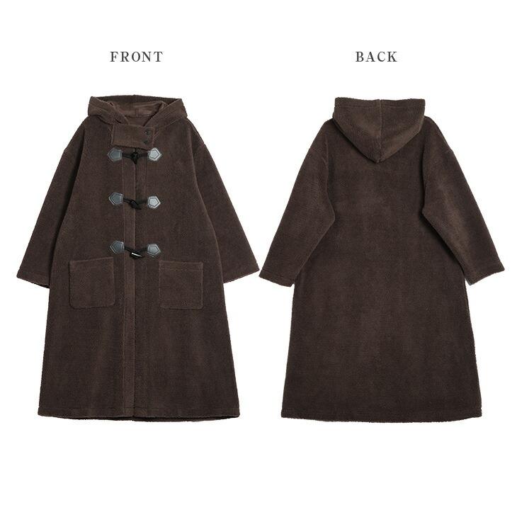 ダッフルコート ロングコート ボア ムートン もこもこ 【aot304-46b