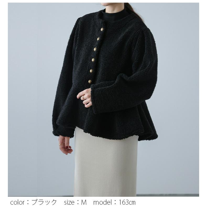 ジャケット ペプラム ボア アウター フェミニン レディース 【aot304