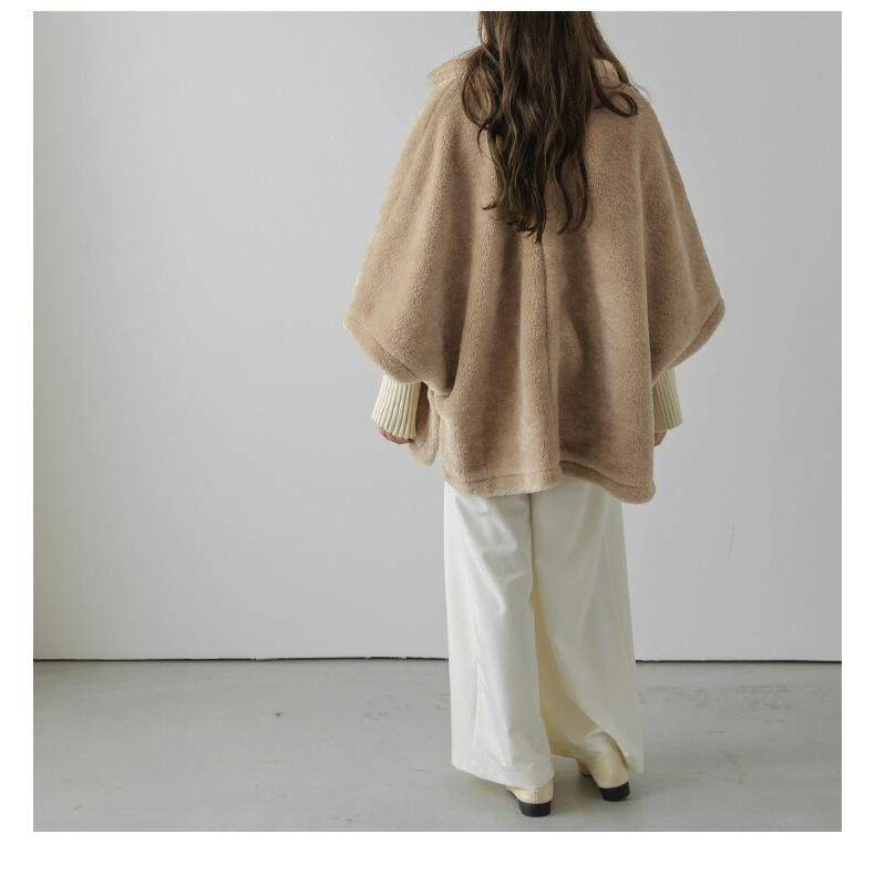 ケープ ファー ジャケット アウター ポンチョ フェイクファー