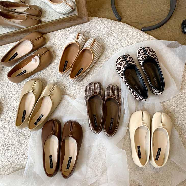 ローファー パンプス フラット 足袋 たび 靴 ぺたんこ 【ash303-021