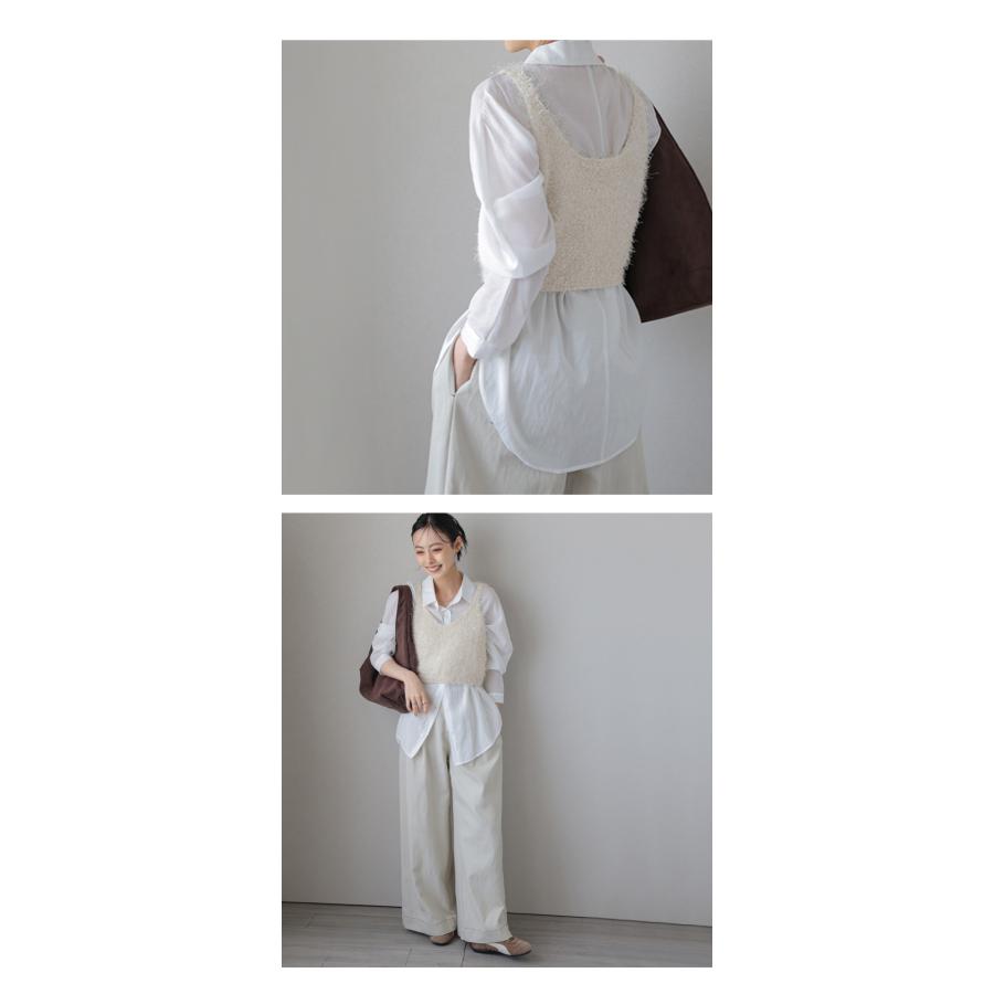 ビスチェキャミソール ラメ シャギー ニット ショート キラキラ 2025