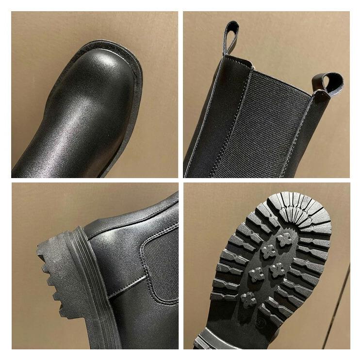 サイドゴアロングブーツ レディース ブーツ サイドゴア 厚底 ロング丈【k3-ht58】【予約販売：15-20日】宅込