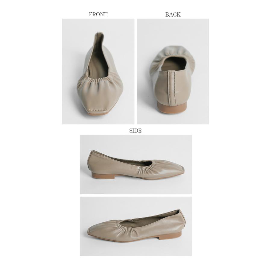 ギャザー パンプス フラットパンプス 靴 レディース ローヒール