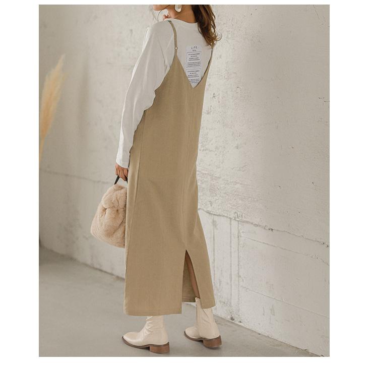 キャミソールワンピース ワンピース 麻混 レディース キャミワンピ