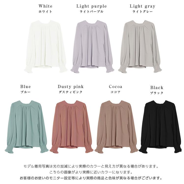 スタンドカラーバックリボンブラウスレディース長袖トップス【lgww-at3391】【即納:1-5営業日】【送料無料】メ込2