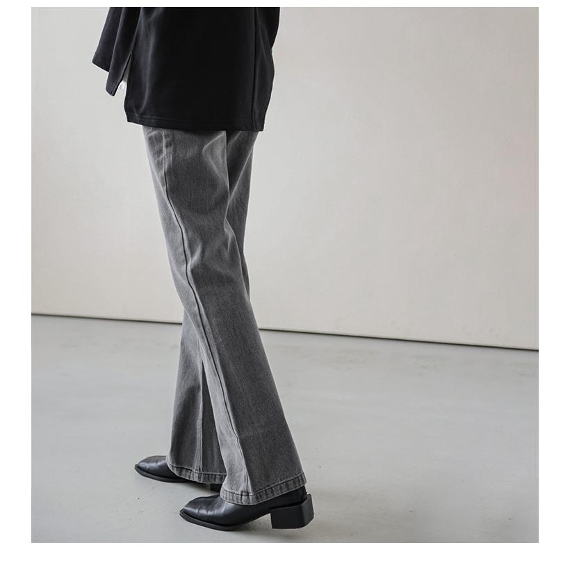 フレアデニムパンツ レディース デニム ロング ハイウエスト パンツ