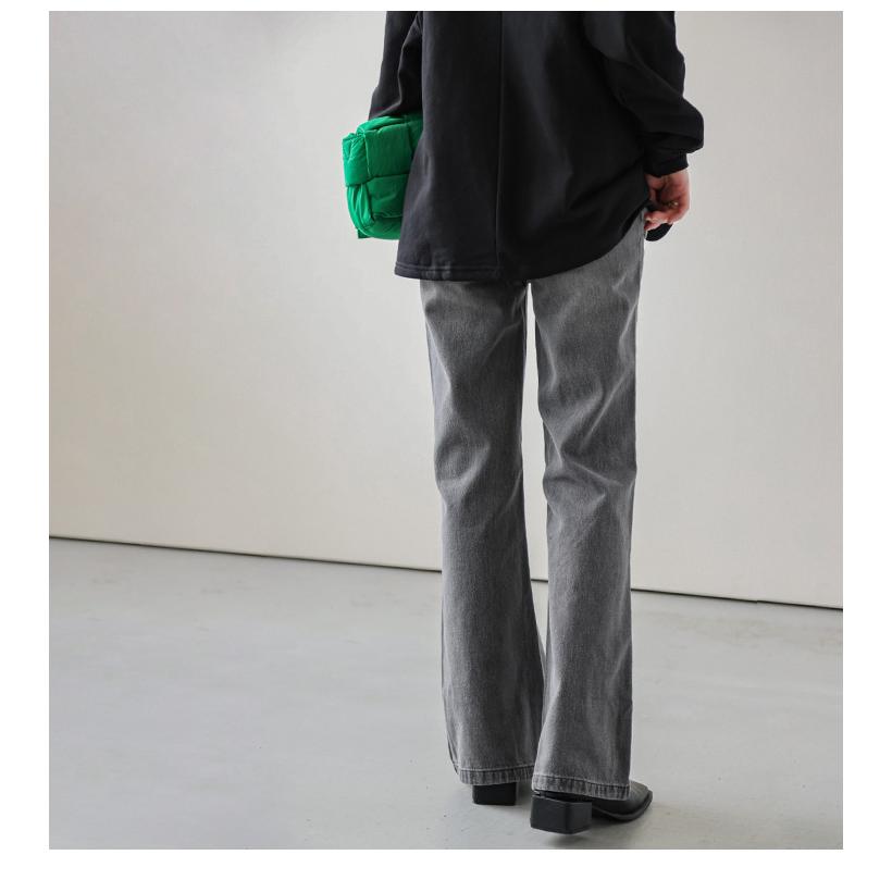 フレアデニムパンツ レディース デニム ロング ハイウエスト パンツ