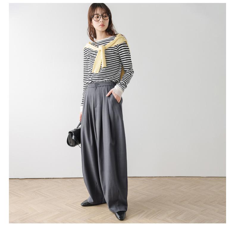 コクーンシルエット カーブシルエット ワイドパンツ ハイウエスト