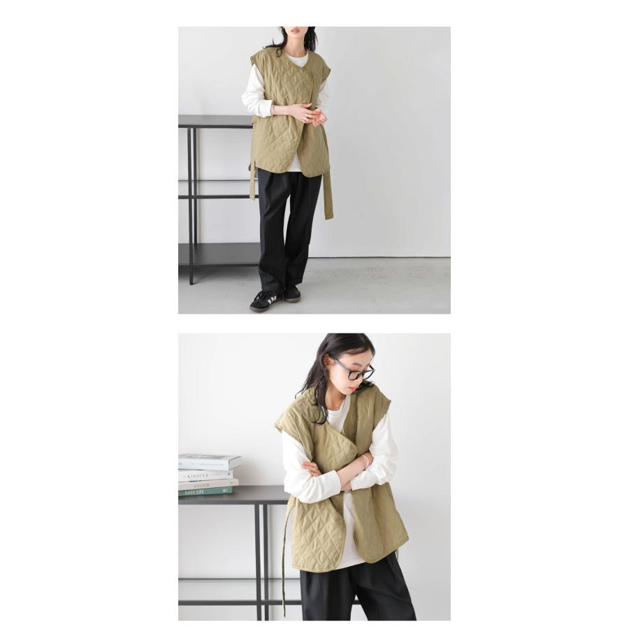ドラッグストアーズ ジップアップ キルティングベスト カーキ ベスト キルティングベスト アウター レディース おすすめ おしゃれ