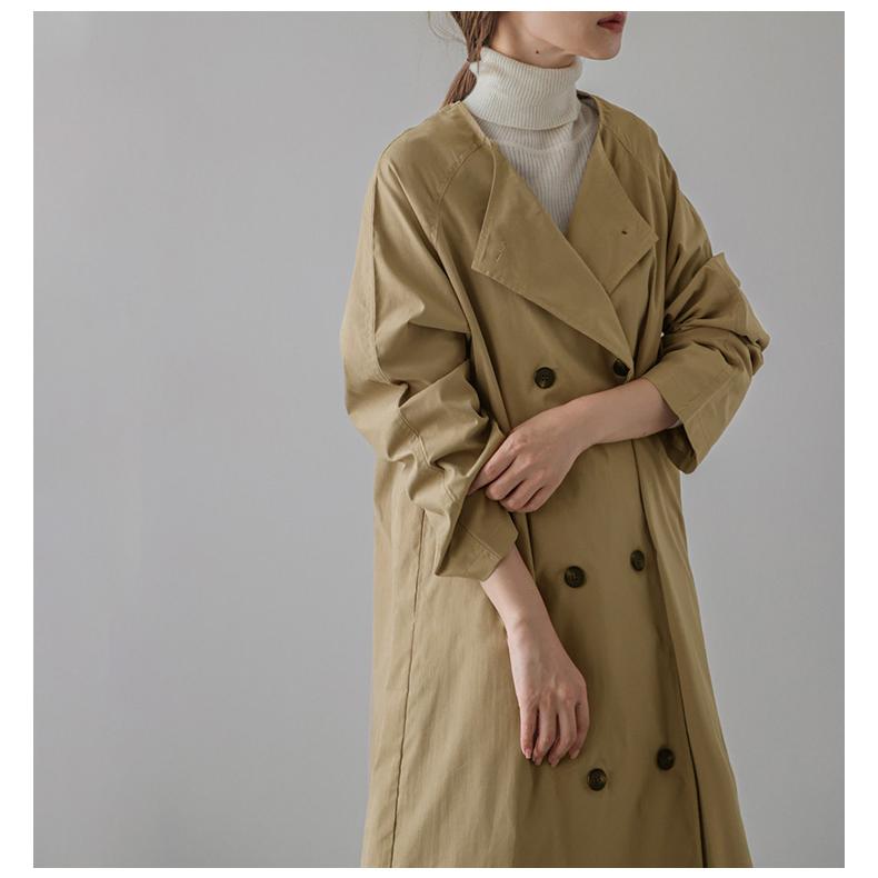 ブラーム　トレンチコート blurhms/ブラームス】Gabardine Double Belt Trench Coat