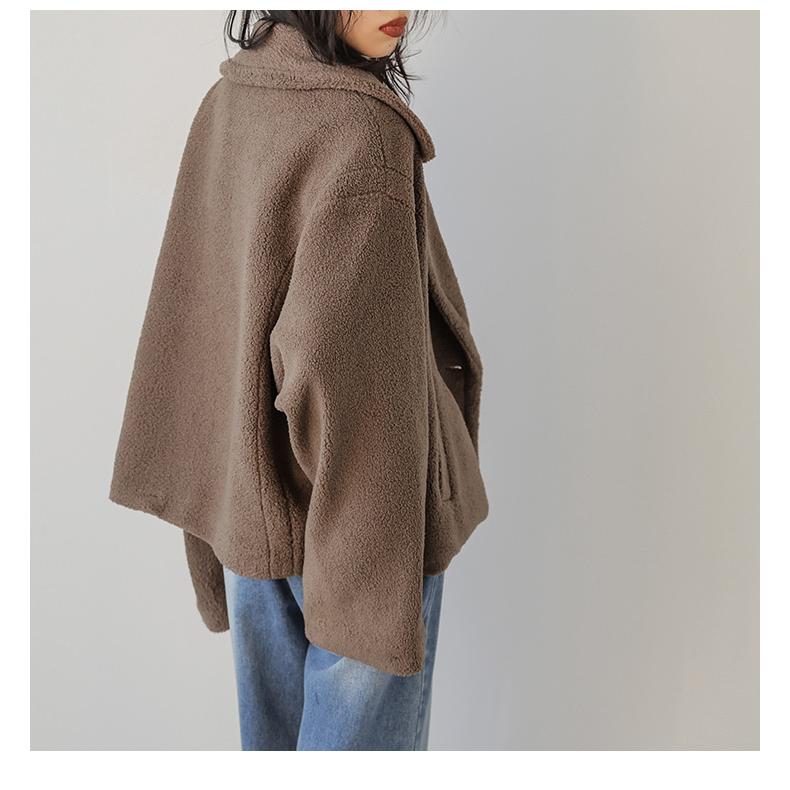 ショート丈 コート テディボア テディベア ボア素材 テーラード