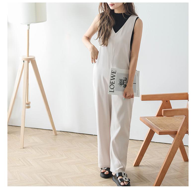 オールインワン サロペット Vネック リボン キレイめ 2025春夏新作