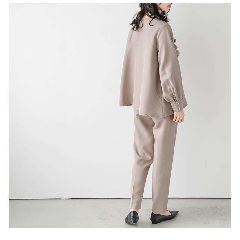 セットアップ オフィス オケージョン スラックス パンツ パール