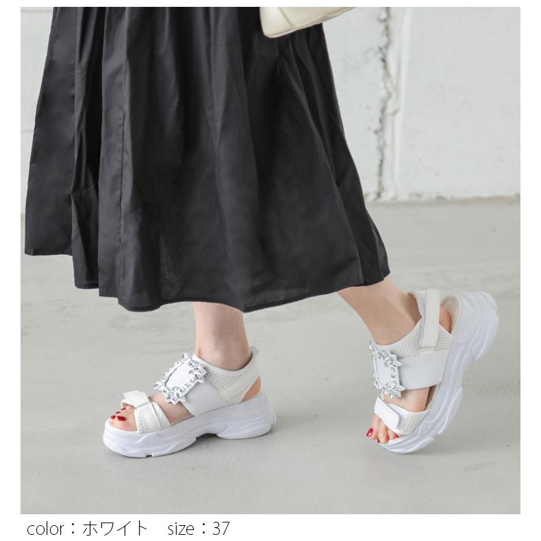 PECHINCHAR ビジュー付き厚底サンダル 37 PECHINCHAR ビジュー付き厚底サンダル 37