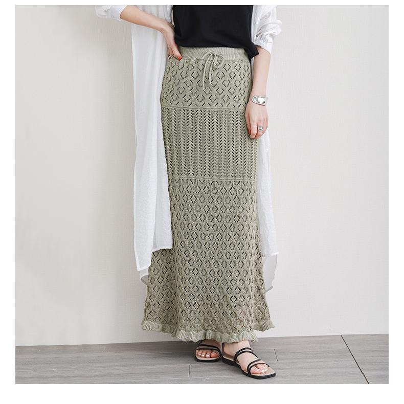 HOOKED vintage 購入 ポコポコニット ロングスカート ニットロングスカート | ファッション通販サイト NUGU