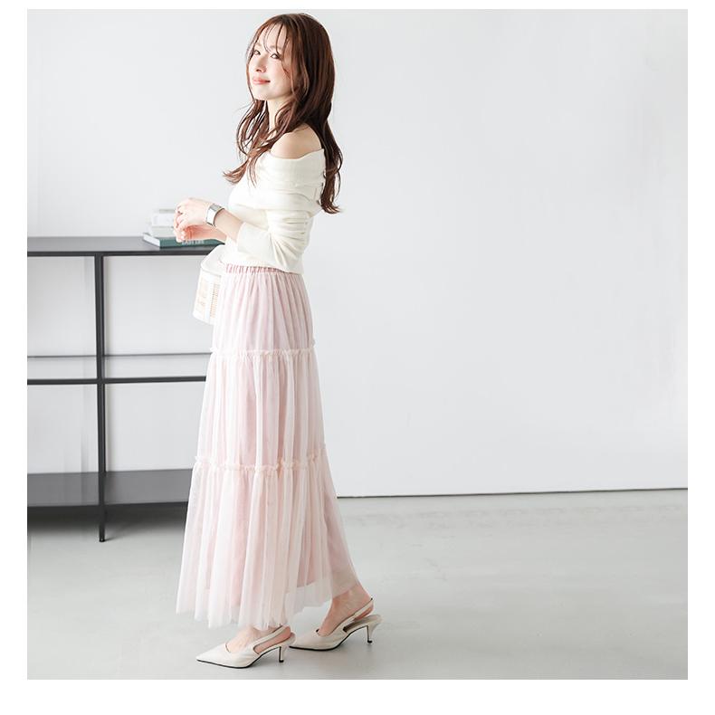 チュールスカート 2WAY ペチコート 2点セット 2025春夏新作【lssk306
