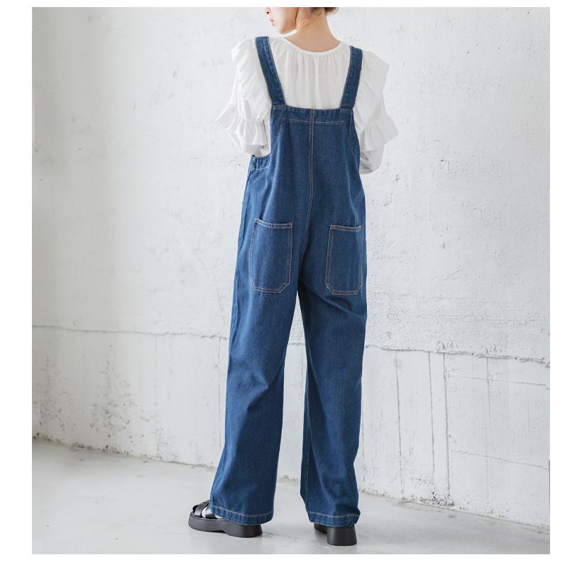 オーバーオール デニム サロペット レディース ポケット【lssr203-331