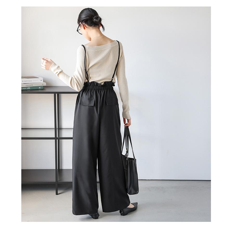 サスペンダーパンツ ワイド ハイウエスト 2025春夏新作