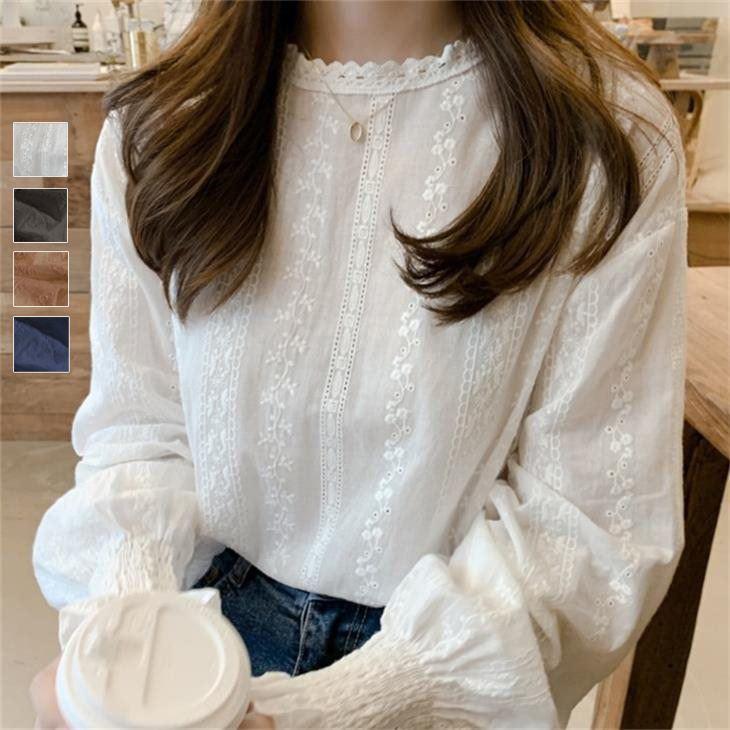 ブラウス ボリュームスリーブ ボリューム袖 ラウンドネック レース トレンド 可愛い 韓国ファッション Lstp3 345 即納 1 5営業日 メ込2 Lstp3 345 シュガービスケット 通販 Yahoo ショッピング