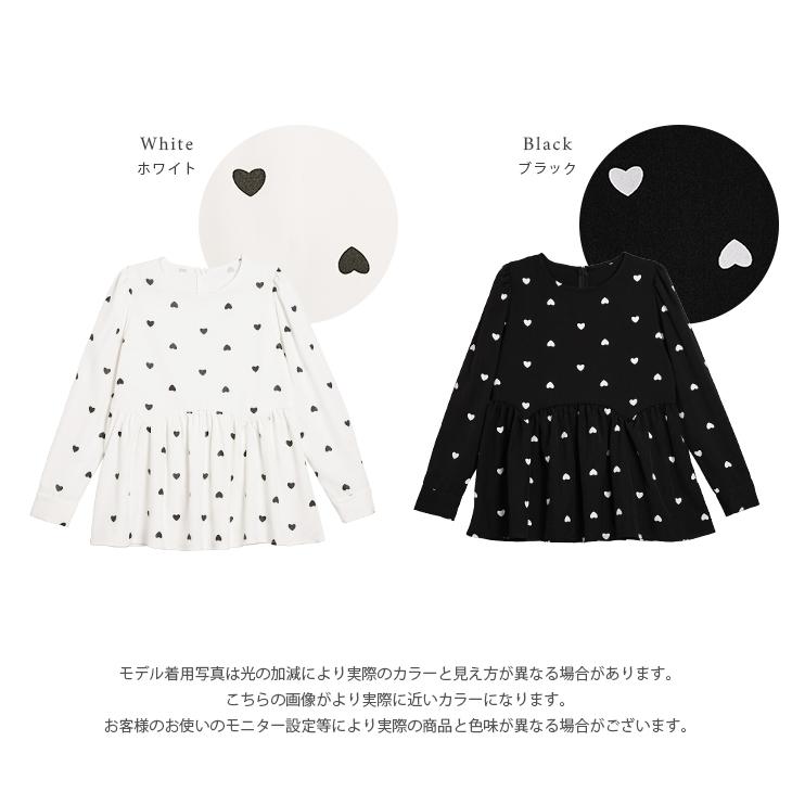 HYEON ホワイトドット柄ペプラムトップス HYEON ホワイトドット柄