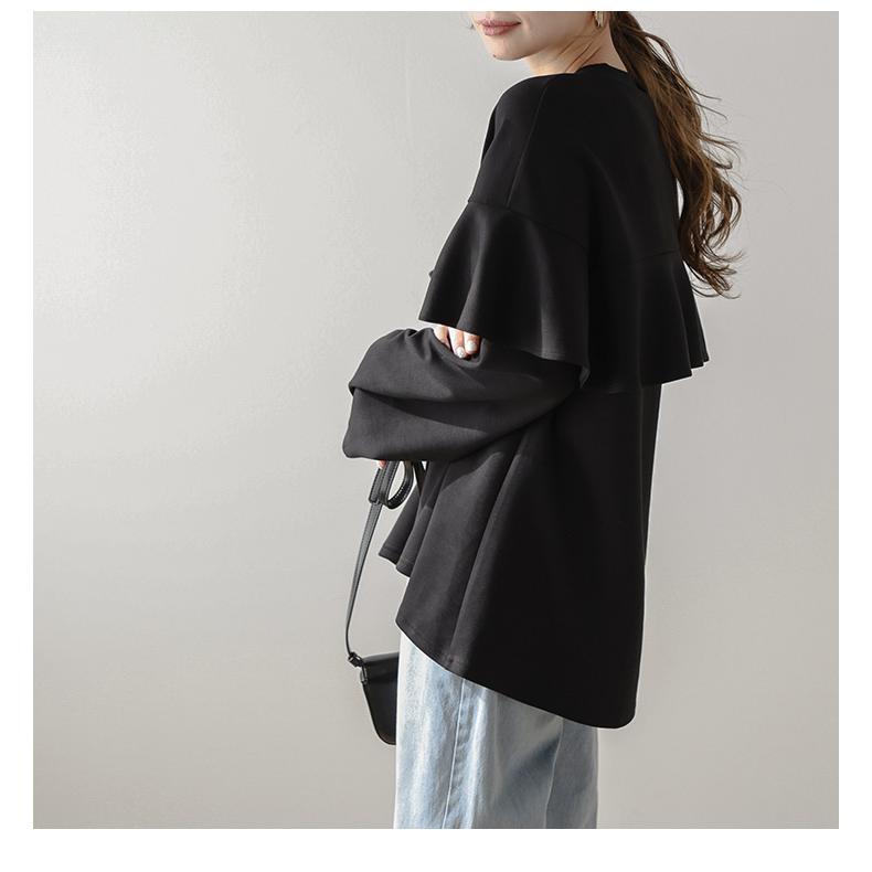 美品✨トゥービーシック現行　ダンボールラッフルスリーブ フリル　ノーカラーコート 美品✨トゥービーシック現行 ダンボールラッフルスリーブ フリル ノー