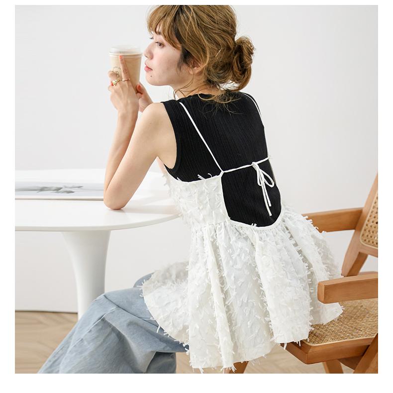 ペプラムキャミソール リボン風 キレイめ トップス レディース