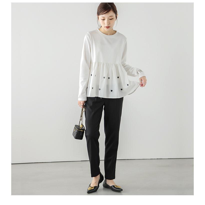 ペプラムカットソー ハート 大人ガーリー トップス レディース