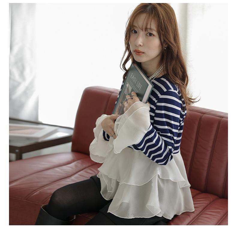 aLORS paris ボーダーカットソー　ネイビー×アイボリー アローパリ Haut marinière 【a】 ネイビー×アイボリー – aLORS online store