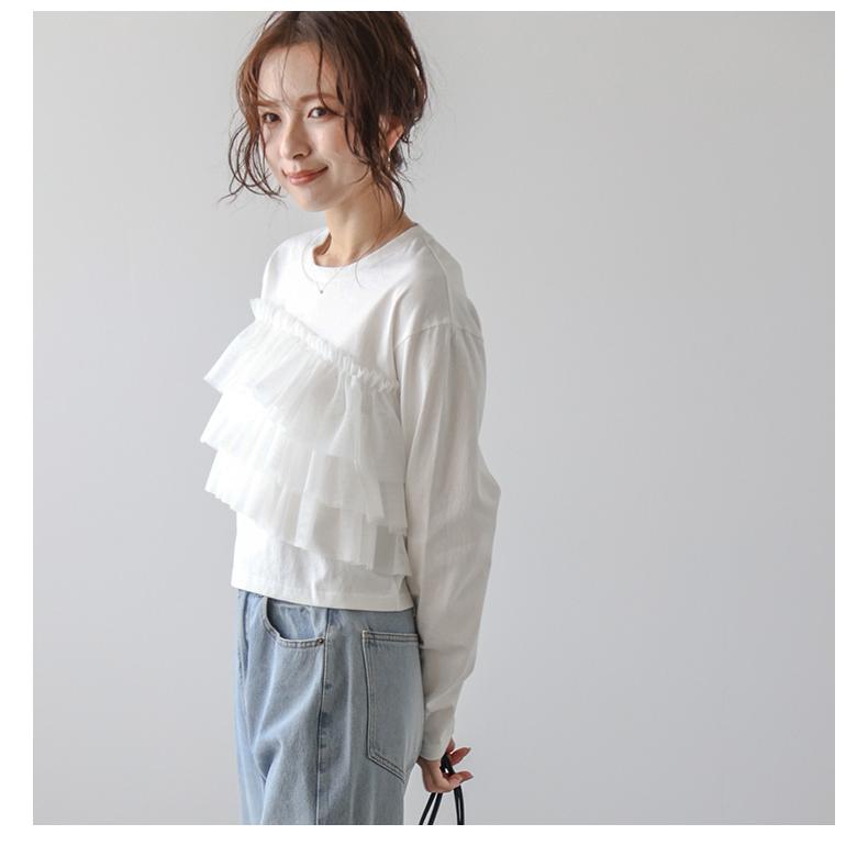トップス Tシャツ チュール 可愛い長袖 半袖 2025春夏新作【lstpss24