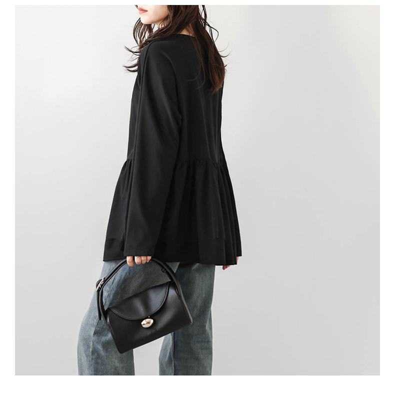 チュール シアー ペプラム トップス 長袖 2025春夏新作【lstpss24-396