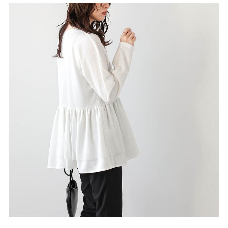 チュール シアー ペプラム トップス 長袖 2025春夏新作【lstpss24-396