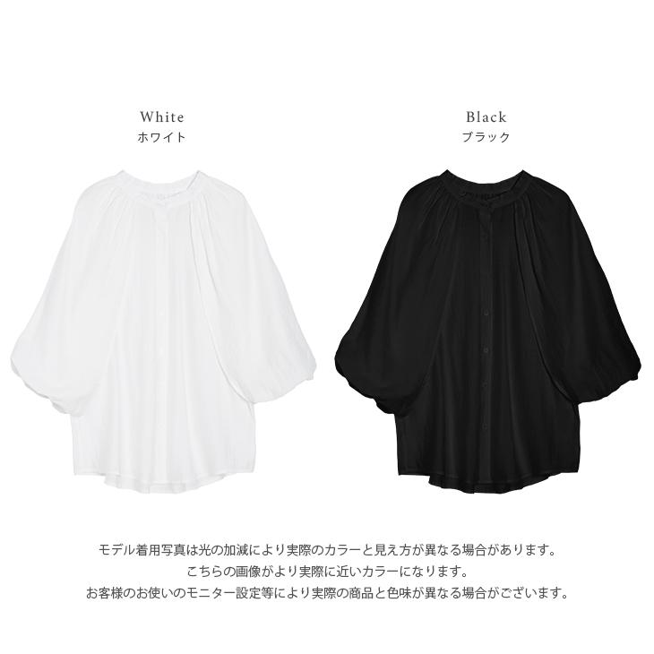 ケープライク シアーブラウス バンドカラー バックギャザー ケープライク シアーブラウス バンドカラー バックギャザー