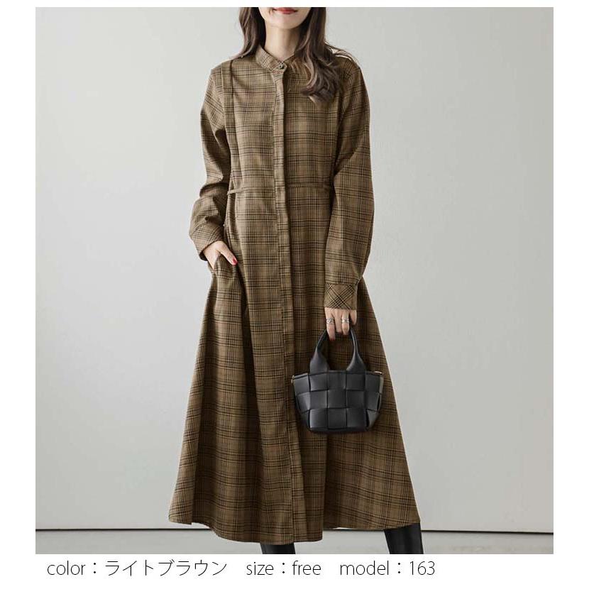 ETEREVE チェックワンピース チェック柄レトロワンピース br23-210 – Q'e