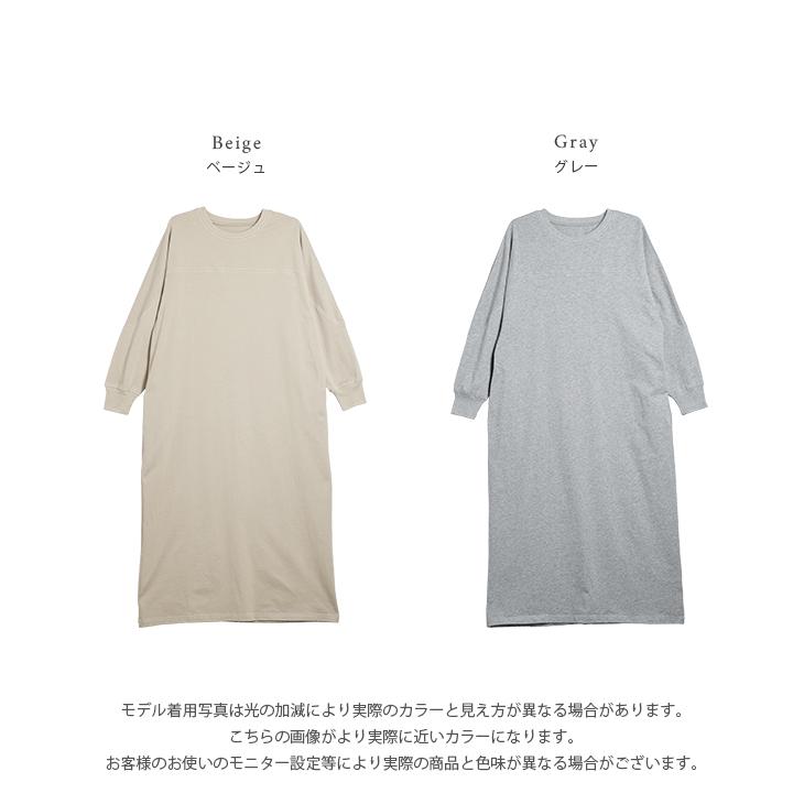 ワンピース オーバーサイズ 配色ステッチ バックポケット ラウンド