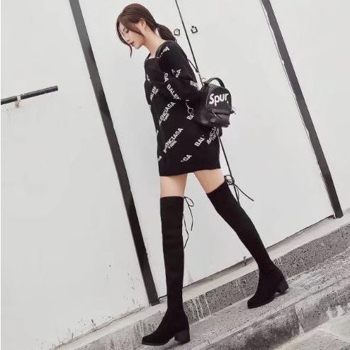 MatinKim マーティンキム　ブラックロングブーツ 中ヒール MatinKim マーティンキム ブラックロングブーツ 中ヒール