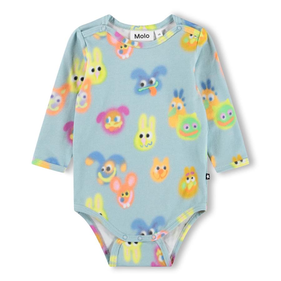 Molo（モロ) Foss Fuzzy Friends ロングスリーブロンパース（~size92) | Molo
