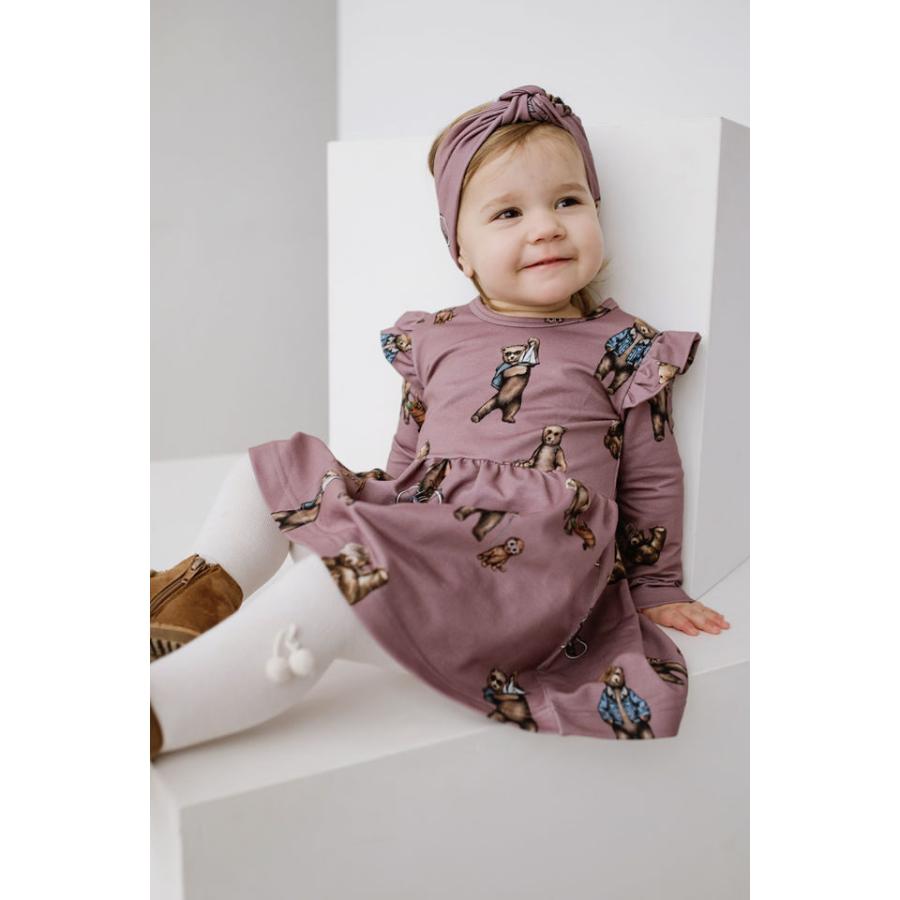 WUF Kids (ウォフキッズ) Bears Family Violet L/Sワンピース 