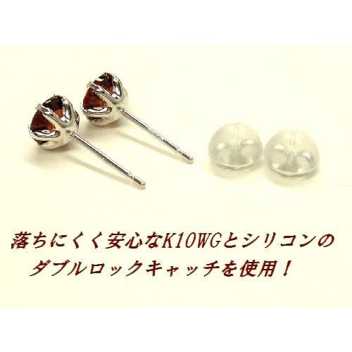 K10 ガーネット チェッカーカット ダイヤカット 5mm ラウンド ピアス 